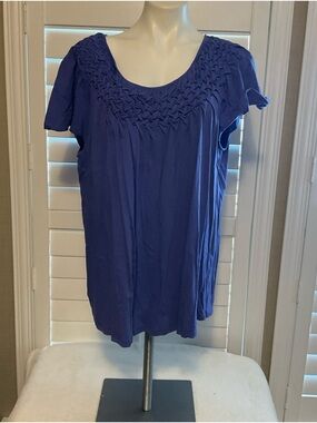 Style & Co. Short-Sleeve Scoop Neck Top in Royal Blue